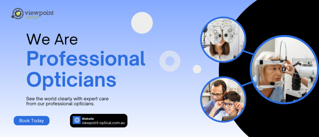 Blue and Black Modern We Are Professional Opticians Twitter Ad